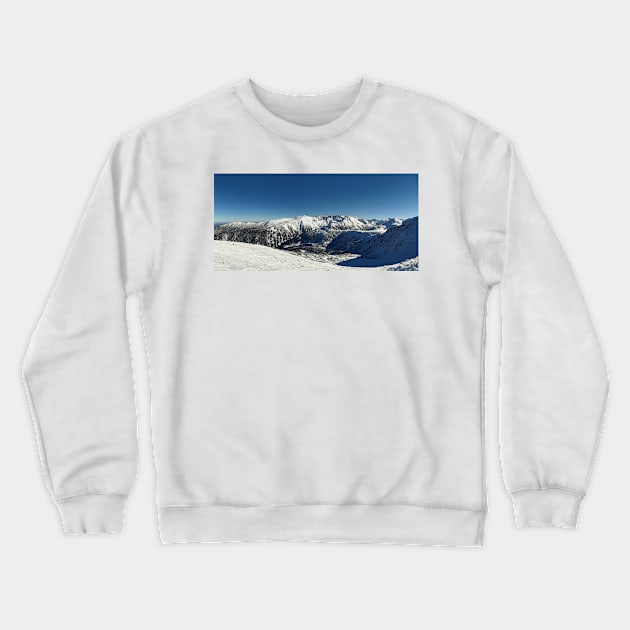 winter mountains Crewneck Sweatshirt by psychoshadow